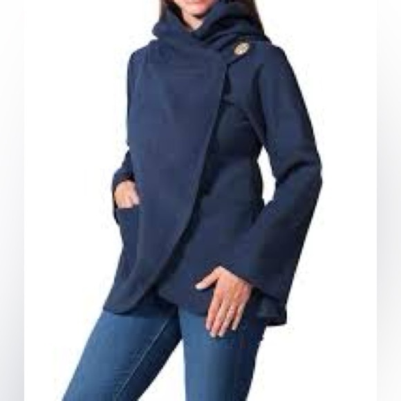Ark Imports fleece wrap hoodie jacket Sz M - Picture 1 of 11